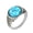 Blue, variant on Men's Stainless Steel Vintage Punk Classic Round Blue Gemstone Signet Ring Special Flower Patter Carved Wedding Band Silver Size 10