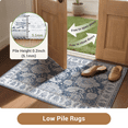 thumbnail image 2 of NewBuros Area Rugs 2'x10' Washable Non-Slip Boho Runner Rugs, Soft Stain Resistant Low Pile Print Indoor Carpet for Hallway Kitchen and Entryway, Navy Blue, 2 of 9