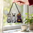 thumbnail image 3 of Lotusprinthandmade Halloween Cat Lovers Spooky Custom Shape Window Hanging Acrylic Ornament (10x10), spooky cat halloween ornament, 3 of 5