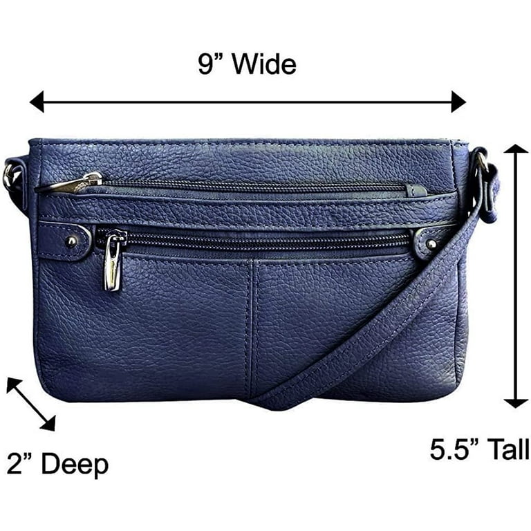 Hobo, Small Metallic Blue Cowhide with Crossbody Strap