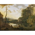 thumbnail image 2 of Willem de Heusch 18x15 Gold Ornate Wood Frame and Double Matted Museum Art Print Titled - Italian Landscape with a Pool (Late 17th Century), 2 of 4