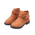 thumbnail image 6 of Girls Winter Ankle Boots, Solid Color Warm Lined Soft Sole Fashion Versatile Outdoor Daily Casual Footwear Brown 10, 6 of 7