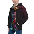 thumbnail image 2 of Fotbe Neon Psychedelic Giraffe Pattern Youth Pullover Hooded Sweatshirt, Boys Hoodie, Kangaroo Pocket Hoodie for Kids Girls -Large, 2 of 6