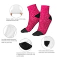 thumbnail image 5 of Fuzoiu Rose Red Glitter Print Adult Socks, Crew Moisture-wicking Socks, Unisex Cushion Crew Socks,Casual Sports Ankle Socks, 5 of 7