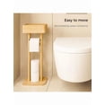 thumbnail image 6 of 4in1 Toilet Paper Holder Stand With Storage Shelf Box 360 Rotating Bamboo Free Standing Toilet Tissue Roll Toilet Wipes Dispenser Organizer Desktop For Bathroom Decor Patented, 6 of 8