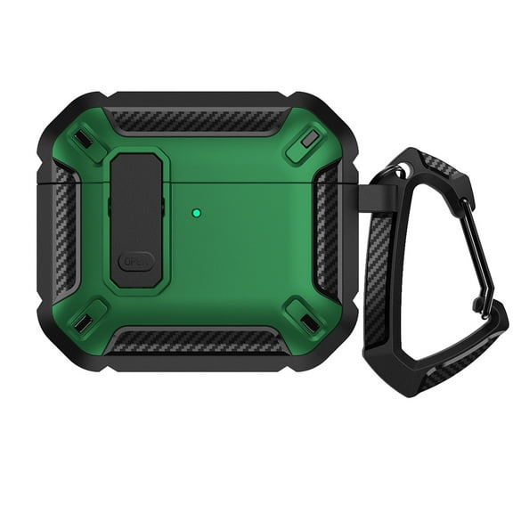 Dteck Case for Apple AirPods Pro 2nd Generation 2022,Shockproof Military Hard PC Case Lock Cover with Keychain for AirPods Pro 2nd Generation 2022,Green