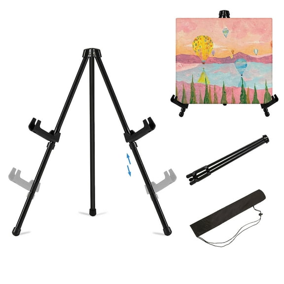 Ltrototea Sketch Easel, Metal Head, Card Slot, Folding Tube, Rubber Feet - Portable, Ideal for Kids and Students