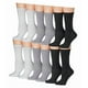 thumbnail image 1 of Packs de Calcetines Largos de Algodón Surtidos, Ligeros, Sólidos, Negros, Blancos y Grises para Mujer, 1 of 1