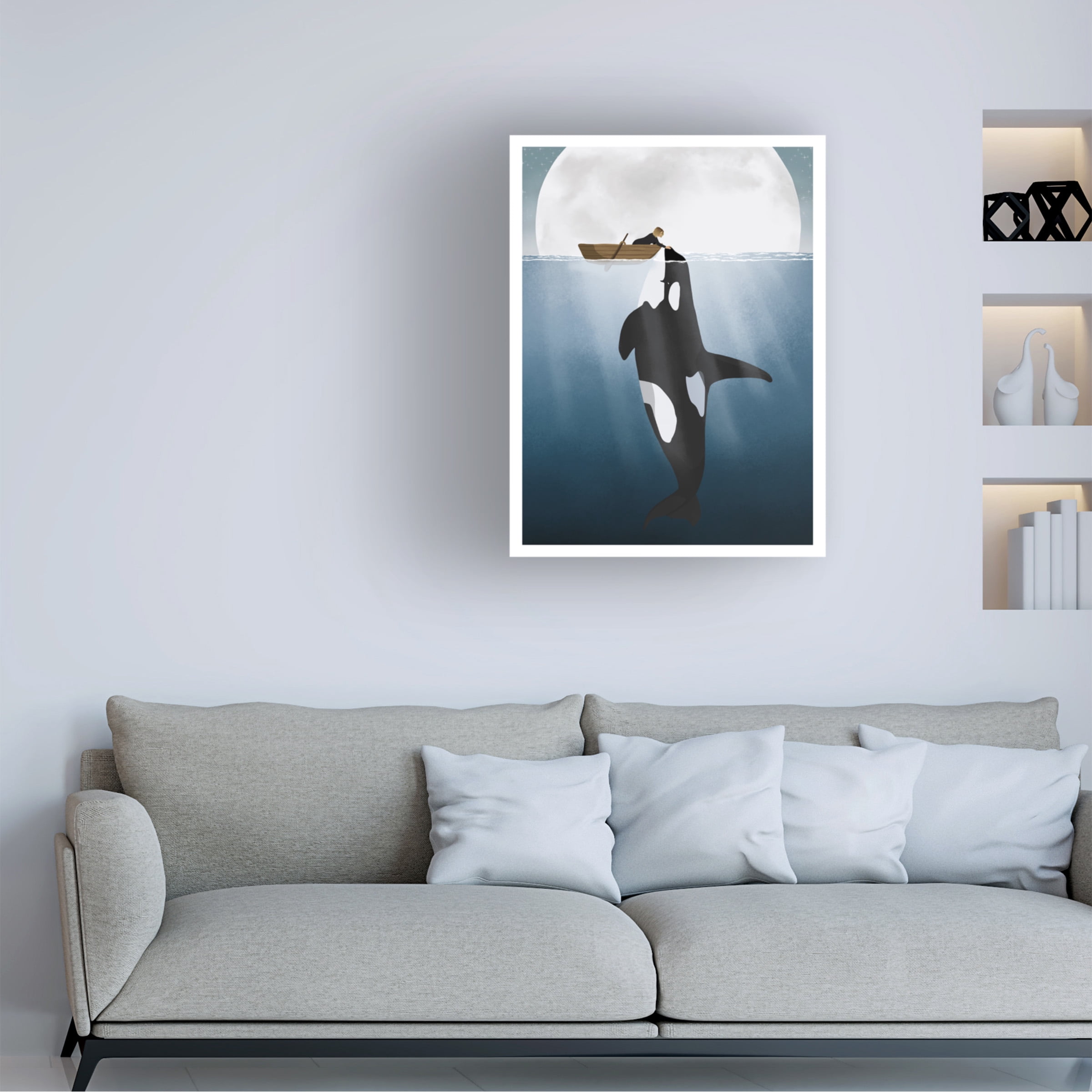 Canvas Wall Art - Bykammille  'Orca' Wall Art for Living Room, Bedroom, or Office Décor by Trademark Fine Art - 14 x 19 Inches - 14x19