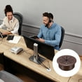 thumbnail image 6 of 4 Pack Desk Grommet, 2.09 Inch 53mm Desk Cable Hole Cover, Coffee, 6 of 6
