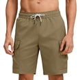 thumbnail image 3 of LWITHSZG Cargo Shorts for Men Loose Fit Plain Casual Pants Drawstring Elastic Waist Summer Trousers with Pockets Beach Vacation Clothes S-XXL, 3 of 8