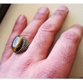 thumbnail image 2 of Tiger Eye Mans Ring, Natural Tiger Eye Ring, Birthstone Ring, Silver Jewelry, 925 Silver Ring, Birthday Gift, Heavy Mens Ring, Arabic Design, Ottoman Style Ring, Christmas, Turkey Mens Signet Ring, 2 of 6