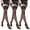 Black, variant on 3-Pack Women's Thigh High Lace Stockings with Silicone Grip, Black/Nude/White