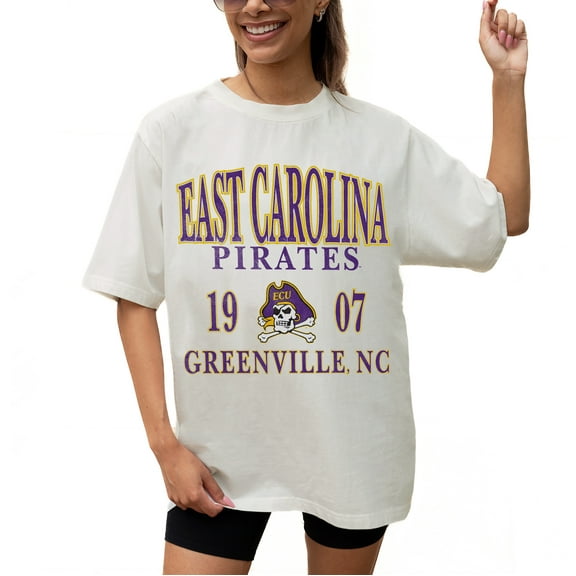 Women's Gameday Couture Cream ECU Pirates Unity Oversized T-Shirt