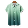 thumbnail image 3 of Men's Casual Fashion Turndown Collar Gradient Print Short Sleeve Button Shirt Blouse, 3 of 4