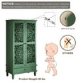 thumbnail image 2 of Atumcto 55" Tall Storage Cabinet with 2 Doors & Drawer, Vintage Carved Wood Accent Cabinet with Solid Wood Legs, Stylish Storage Solution for Living Room, Entryway, Dining Room, Antique Green, 2 of 17