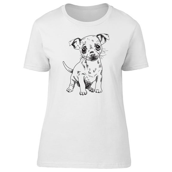 Cute Chihuahua Puppy Sketch Tee Women's -Image by Shutterstock