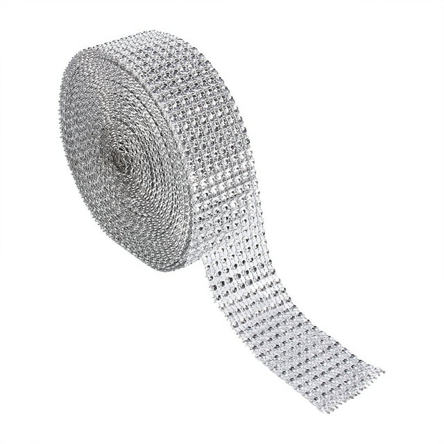 Electroplating Plastic Mesh Ribbon, 3.5 Cm/1.4 Inch Width Rhinestone Ribbon, For Birthday Party Hotel Rooms Christmas Party