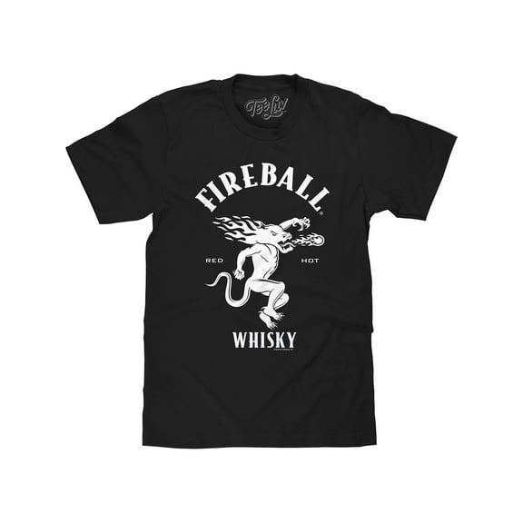 Tee Luv Men's WTF Where's the Fireball Whisky Shirt (S)