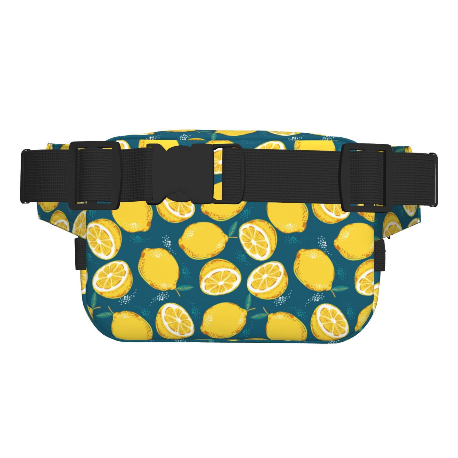 Fuzoiu Lemon Print Unisex Square Double Layer Waist Bag,Crossbody Fanny Pack Travel Workout Accessory