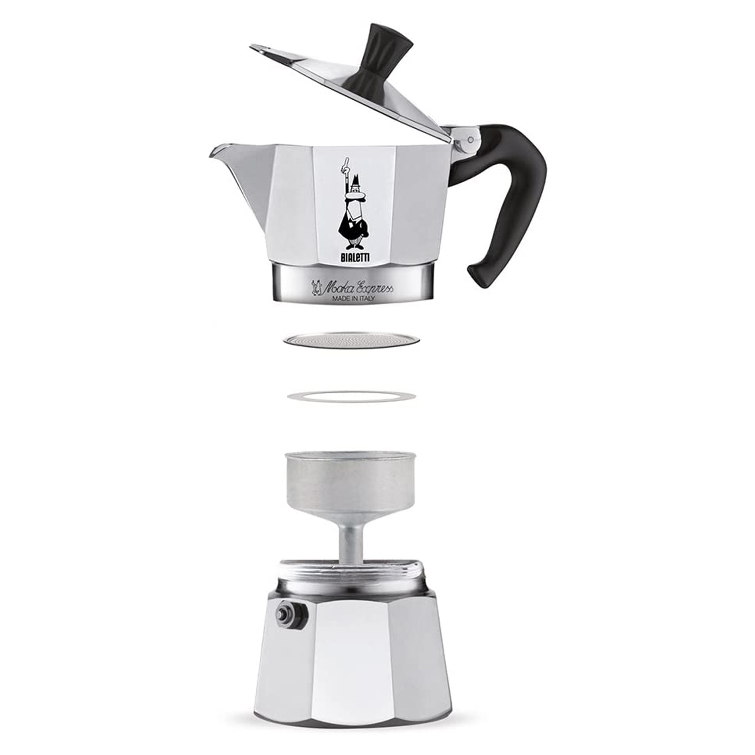 Bialetti Aluminum 6 Cup Stovetop Steamer Espresso Coffee Maker Brewer, Silver - image 2 of 7