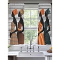 thumbnail image 3 of Sheer Curtains 72 Inches Long, Black Female Light Filtering Window Curtains for Living Room/Bedroom, African Women Geometric Abstract Art Rod Pocket Voile Sheer Curtain Drapes, 52"W x 72"L, 2 Panels, 3 of 8
