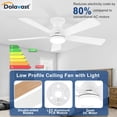 thumbnail image 3 of Ventilador de techo Dolavast de 48" reversible con luz LED y control remoto, blanco, 3 of 8