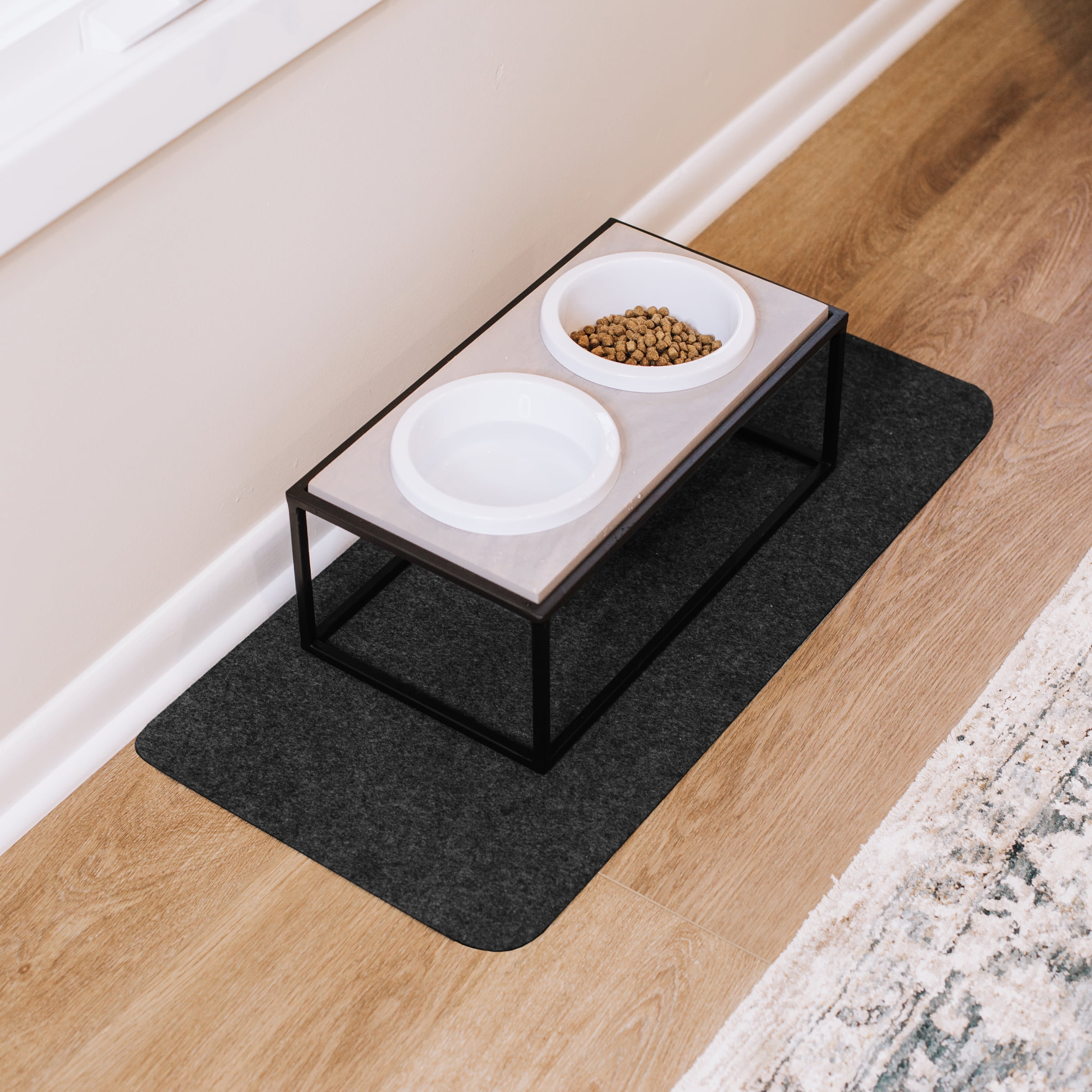 G-Floor Drip & Dry 14" x 30" Absorbent Pet Placemat, Grey (3 Pack)