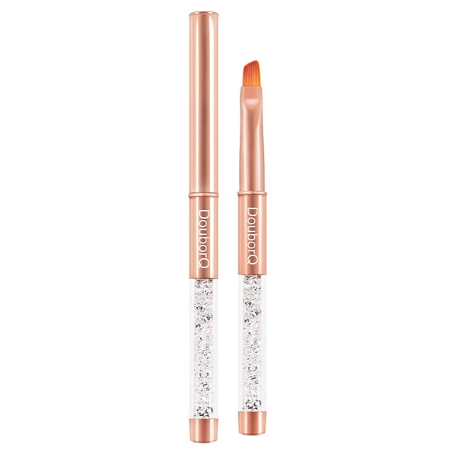 Tignapoo Rose Gold Nail Art Brush Set with 8 Tips for Painting, Drawing, and Drilling - Ideal for Acrylic, Builder, and Extension Nails, Perfect for Home or Salon Use