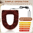 thumbnail image 3 of Triani 1Pcs Toilet Seat Warmer Cover with Zipper USB Powered Toilet Seat Warmer with 5 Speed Adjustable Temperature & Timing Levels Energy Efficient(Brwon), 3 of 6