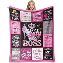Boss Gifts for Women, Boss Lady Gifts, Boss Day Gifts for Women, Boss Appreciation Gifts for Women, Gift for Boss Female, Boss Birthday Gifts for Women, Boss Lady Blanket 50"X60" - Pink