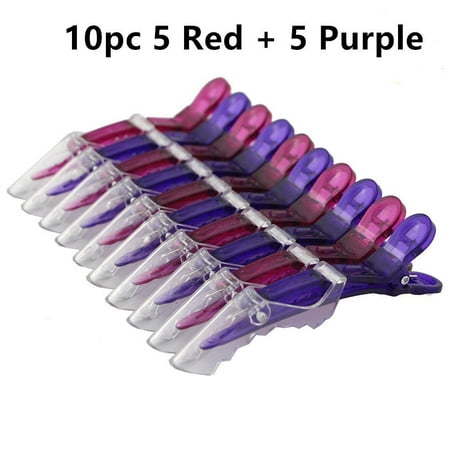 EZGO 20 Pieces Professional Plastic Alligator Hair Clips, Hairdressing Salon Hair Grip Hairpins Chic Styling Claw Hair Barrettes (10 purple + 10 