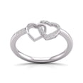 thumbnail image 3 of TimeLe$$ Classics Double Heart Natural Diamond Ring in 10K White Gold (Ring Size 8), 3 of 6