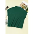 thumbnail image 4 of Versatile and Comfortable: Women's Green Short Sleeve Sweater with Ribbed Knit Texture - [ZhiHiMeRi] | (US 8-10)M,Blackish Green, 4 of 12