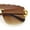 Gold - Gradient Brown, variant on Large Luxury Petal Bevel Rimless Curved Top Gangster Shade Sunglasses [Silver - Blue]