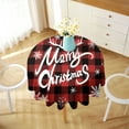 thumbnail image 4 of Eoozwa Christmas Round Tablecloth 60 Inch, Merry Christmas Snowflake Round Table Cloth Outdoor Waterproof Christmas Tablecloths Xmas Cover Holiday Tabletop Decoration for Kitchen Home Party Dining, 4 of 6
