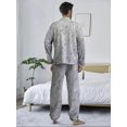 thumbnail image 3 of Pijamas Hombre De 2 Piezas Manga Larga Suave Cómoda Botones, 3 of 3