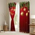 thumbnail image 3 of jejeloiu Gold Christmas Ball Black Out Curtains,Merry Xmas Theme Curtains Pack of 2 (42x63 Each),Sequin Print Bedroom Curtains For Girls Boys,Breathable Home Decor, 3 of 6