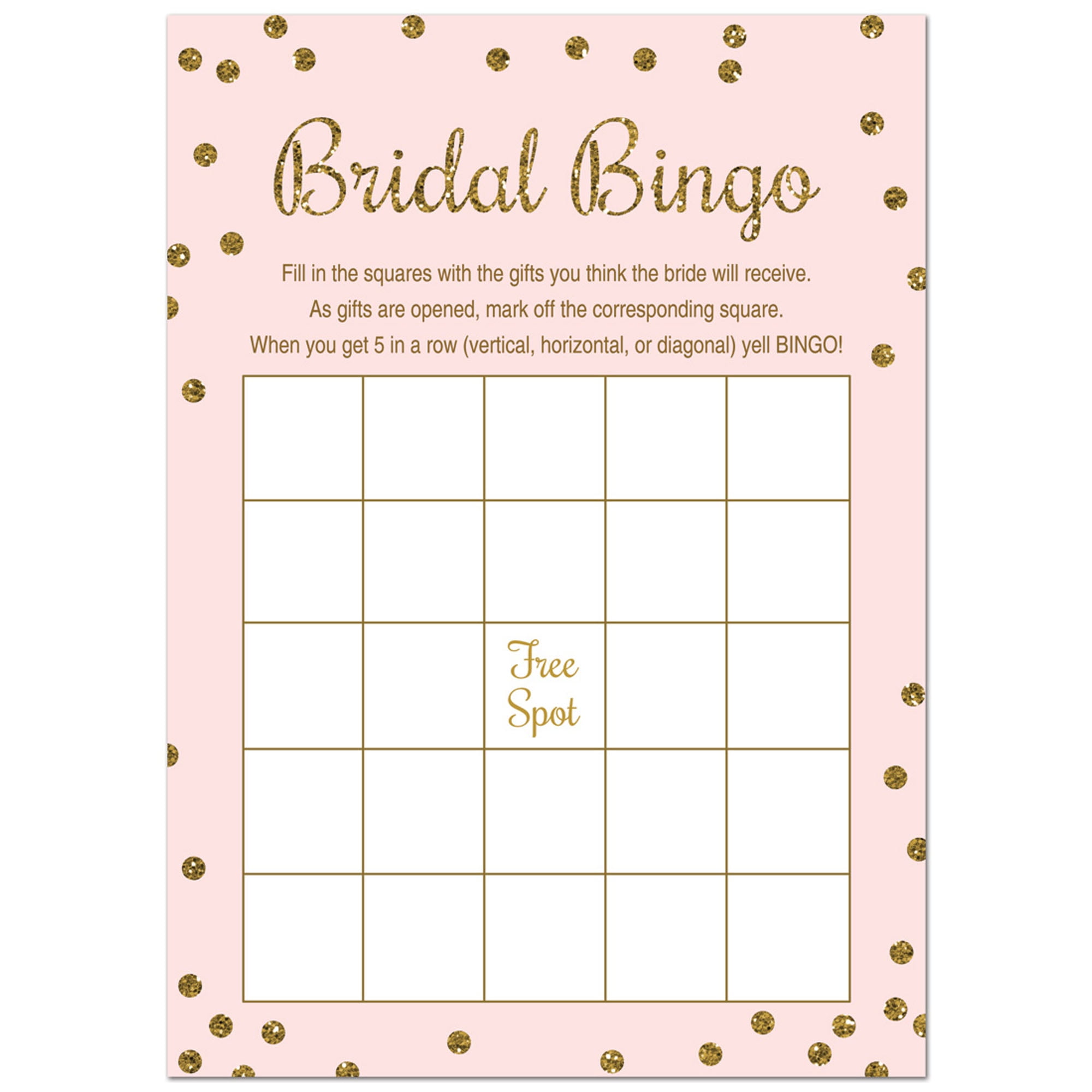 Free Printable Bridal Shower Bingo Customize And Print