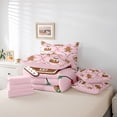 thumbnail image 6 of Manfei Red-Green Animals 7-Piece Twin Bedding,Modern Christmas Candy Cane Bedding Comforter Set,Pink Reversible, 6 of 7