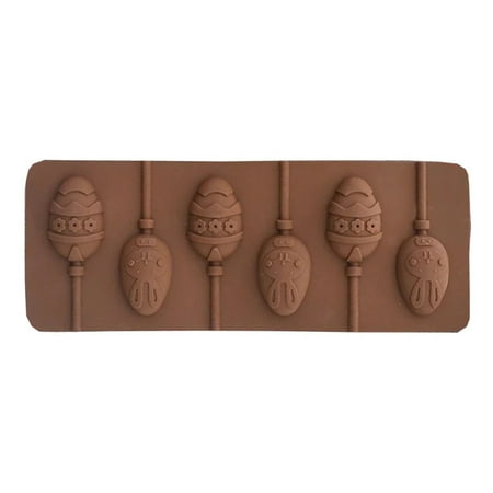 

6 Cavity Easter Egg Chocolate Lollipop Silicone Mold Candy Cookie Cake Mould Baking Tool for Party Jelly Ice Cube