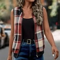 thumbnail image 6 of Plaid Vest for Women Plus Size V-Neck Sleeveless Flannel Layering Piece for Casual Fall Spring Outfits Outdoor Wear, 6 of 7