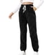 thumbnail image 1 of Gibobby Pantalones para mujer para el frío Pantalones de chándal de forro polar peludo para mujer, pantalones de forro polar con cordón grueso y cálido para invierno(Negro,M), 1 of 5