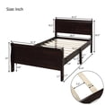 thumbnail image 5 of Hassch Bed Frame Heavy Duty Wooden Platform with Headboard/Footboard, Twin Size Solid Sturdy Wood Slat Support Mattress Foundation, Espresso, 5 of 10