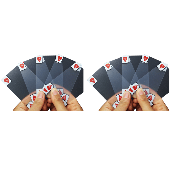 2X Transparent Plastic Waterproof Poker Novelty Poker Index Playing Cards