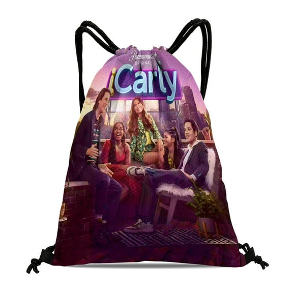 Icarly-theme Drawstring Backpack Sports Gym Bag Water Resistant String Bag Cinch Bag，12''X16''（30X40cm）