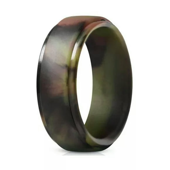 MATROOY Silicone Ring Men Wedding Rubber Bands Hypoallergenic Antibacterial Finger Ring•-green-12