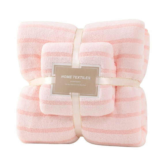Mbxmh Thick Coral Fleece Towel Pink Bath Towel 70*140Cm Towel 35*75Cm Soft Premium Family Microfiber Towel Set Microfiber Coral Velvet Highly Absorbent Towel for Fitness Bathroom