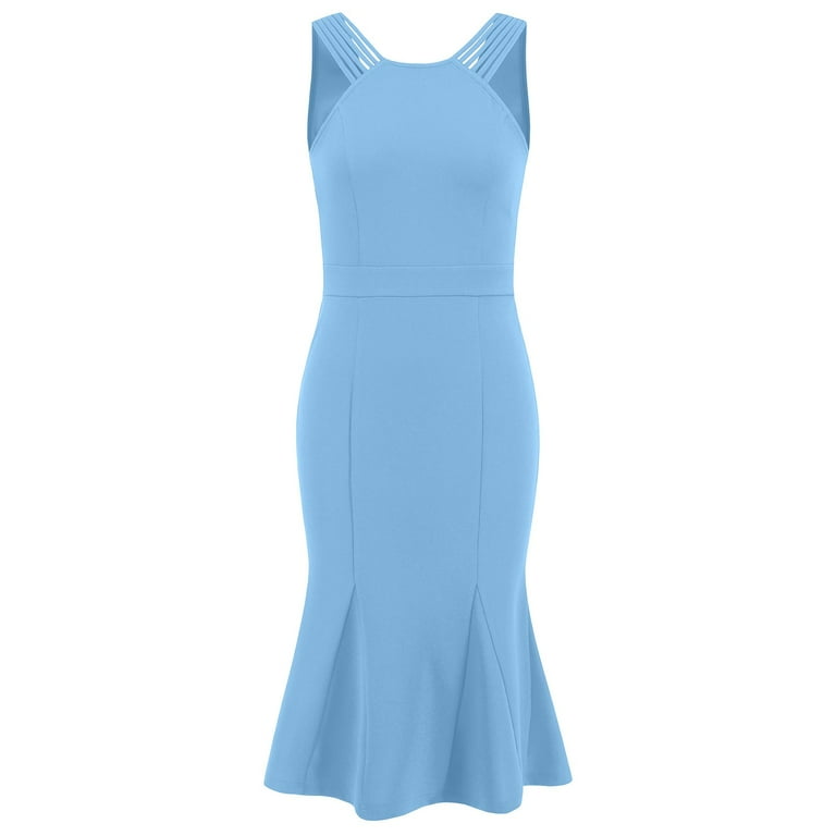 Dailytrove Women's Sleeveless Midi Dress-Crew Neck-Knee-Length-Solid Color-Soft Knit-for Casual Lounge/Weekend Outing-Comfortable Fit, Size: DT-Medium Dailytrove Women's Sleeveless Midi Dress-Crew Neck-Knee-Length-Solid Color-Soft Knit-for Casual Lounge/Weekend Outing-Comfortable Fit, Size: DT-Medium