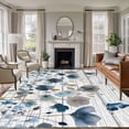 thumbnail image 2 of Spring Flowers Area Rugs 5x7 ft Watercolor Grey Blue Floral Leaf Butterfly White Wood Grain Washable Rug Non Slip Indoor Carpet Absorbent Floor Mat for Living Room Bedroom Dining Room, 2 of 9